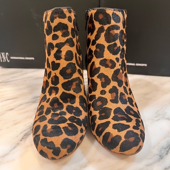 Inc International Concepts Floriann Block Heel Bootie Dark Leopard - Picture 3 of 10